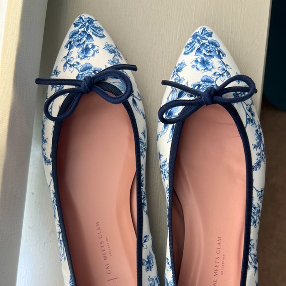 Gal Meets Glam X Margaux - The Pointe Ballet Flats in Blue Toile SOLD OUT STYLE - Picture 5 of 11